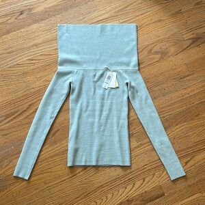 Aritzia Wilfred Nola Off Shoulder Sweater size S, cool iced mint
